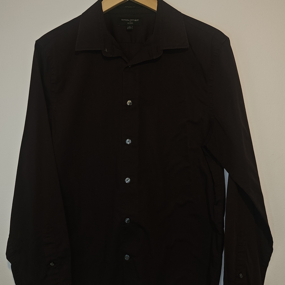 Banana Republic Dark Purple Untucked Fit Men's Long Sleeve Dress Shirt Size M